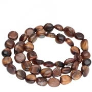 Perles nuggets 8 - 10 mm en pierre gemme - Oeil de tigre x39cm