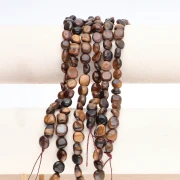 Perles nuggets 8 - 10 mm en pierre gemme - Oeil de tigre x39cm