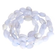 Perles nuggets 8 - 12 mm en pierre gemme - Blue lace agate x40cm