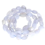 Perles nuggets 8 - 12 mm en pierre gemme - Blue lace agate x40cm