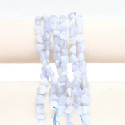 Perles nuggets 8 - 12 mm en pierre gemme - Blue lace agate x40cm