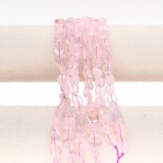 Perles nuggets 8 - 11 mm en pierre gemme - Quartz rose x40cm