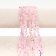 Perles nuggets 8 - 11 mm en pierre gemme - Quartz rose x40cm