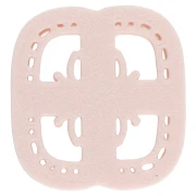 Emporte-pièce carrée 30x28 mm - motif fleur - en polymère biodégradable - Beige x1