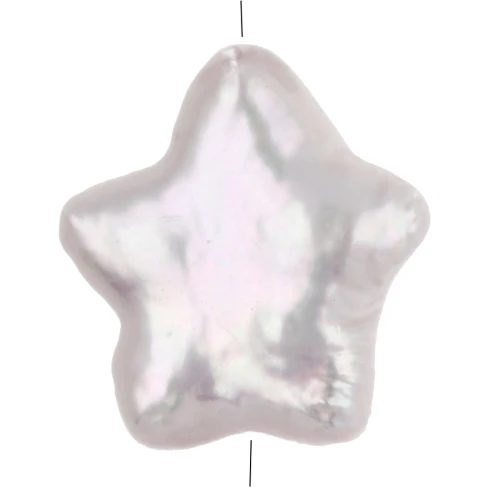 Perle d'eau douce étoile irrégulière 13x12 mm - Blanc x1