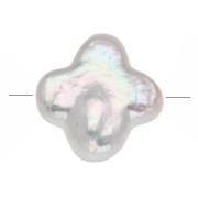 Perle d'eau douce fleur irrégulière 10 mm - Blanc x1