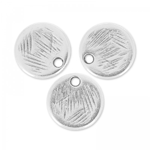 Sequins texturés 9 mm Placage Argent fin vieilli x4