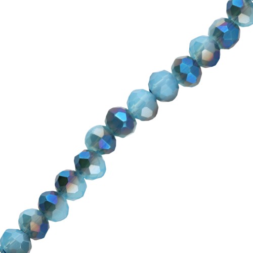 Perles rondelles facettées - rondes aplaties - 4.5x3.5 mm Bleu clair AB x38cm