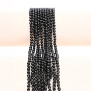 Perles rondes facettées 4 mm pierre gemme - Spinelle noir x38cm
