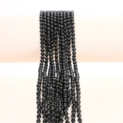 Perles rondes facettées 4 mm pierre gemme - Spinelle noir x38cm