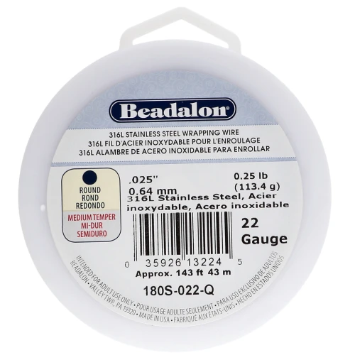 Fil rond 0.64 mm - Acier inoxydable 316L x43m
