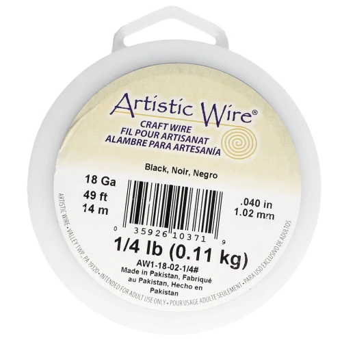 Fil de cuivre Artistic Wire 1 mm - Noir Anti-ternissement x14m