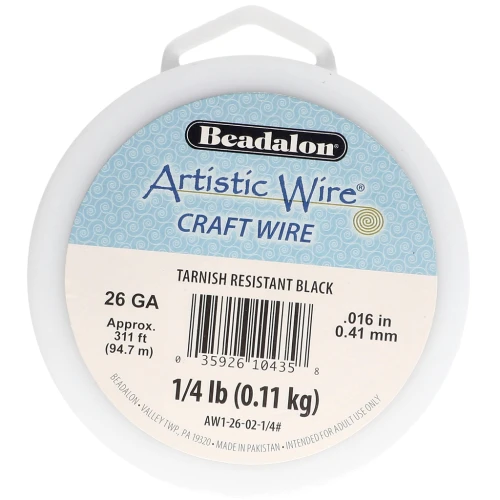 Fil de cuivre Artistic Wire 0.41 mm - Noir Anti-ternissement x94.7m