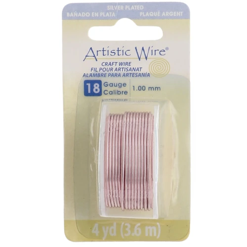 Fil de cuivre Artistic Wire 1 mm Plaqué Argent Doré Rose anti-ternissement x3.6m