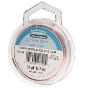 Fil de cuivre Artistic Wire 0.51 mm Plaqué Argent Doré Rose anti-ternissement x13.7m