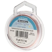Fil de cuivre Artistic Wire 0.51 mm Plaqué Argent Doré Rose anti-ternissement x13.7m
