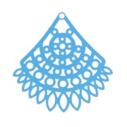Pendentif teinté laser cut éventail 34x40 mm Bleu x1|raw }}