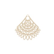 Pendentif teinté laser cut éventail 34x40 mm Powder Almond x1|raw }}