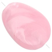 Perles plates irrégulières 18x13 mm en acrylique - Rose clair marbré x10