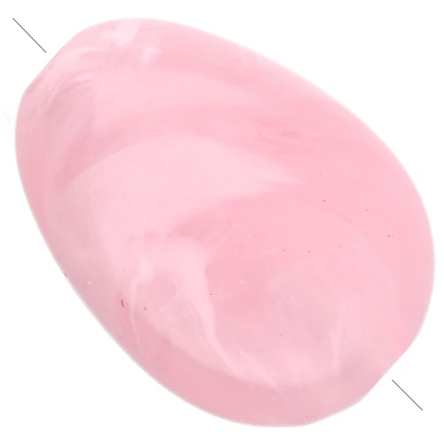 Perles plates irrégulières 18x13 mm en acrylique - Rose clair marbré x10