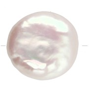 Perle d'eau douce irrégulière - palet rond 18.5 mm - Grade AA+ Blanc x1