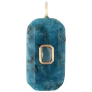 Pendentif rectangle 34x15 mm pierre gemme et CZ - Apatite - Jaune ou Crystal