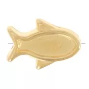 Perle poisson résine époxy oeil porte bonheur 12x8 mm - Bleu Marine - Doré x1