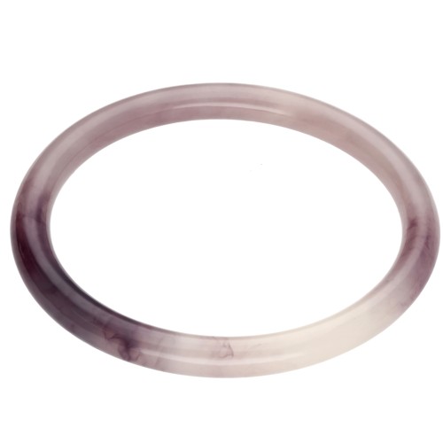 Bracelet jonc fin 65 mm en résine translucide - Vieux mauve marbré x1