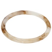 Bracelet jonc fin 65 mm en résine translucide - Marbré Ivoire - Marron x1