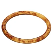 Bracelet jonc fin 65 mm en résine transparente - Ambre clair marbré x1