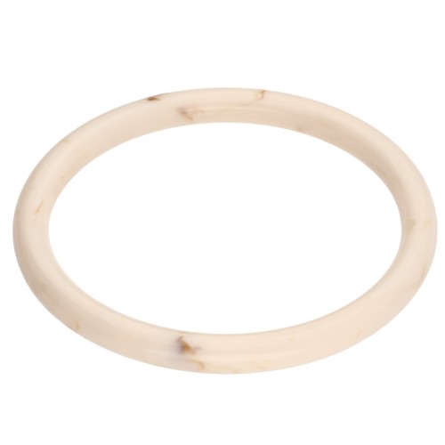 Bracelet jonc fin 65 mm en résine opaque - Nude - Marbré Marron x1