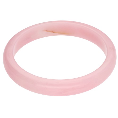 Bracelet jonc 64 mm en résine translucide - Rose clair marbré x1