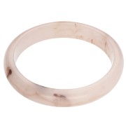 Bracelet jonc 64 mm en résine translucide - Ivoire - Marbré marron foncé x1