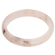 Bracelet jonc 64 mm en résine translucide - Ivoire - Marbré marron foncé x1