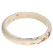 Bracelet jonc 64 mm en résine opaque - Beige - Marbré marron x1