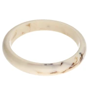 Bracelet jonc 64 mm en résine opaque - Beige - Marbré marron x1