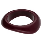 Bracelet jonc épais irrégulier 64 mm en résine opaque - Lie de vin x1
