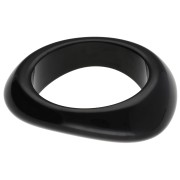 Bracelet jonc épais irrégulier 64 mm en résine opaque - Noir x1
