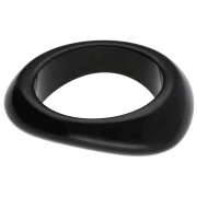 Bracelet jonc épais irrégulier 64 mm en résine opaque - Noir x1