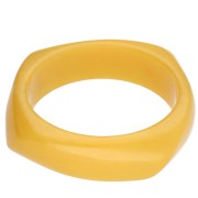 Bracelet jonc carré irrégulier 65 mm en résine tanslucide - Tournesol marbré x1