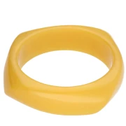 Bracelet jonc carré irrégulier 65 mm en résine tanslucide - Tournesol marbré x1