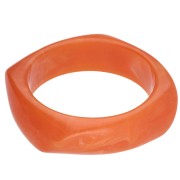 Bracelet jonc carré irrégulier 65 mm en résine opaque - Orange marbré x1