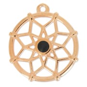 Pendentif attrape-rêves époxy 30 mm Noir/doré rose x1|raw }}