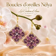 Perles en verre Paros® par Puca® 7x4 mm - Silver Foil Amethyst x10g