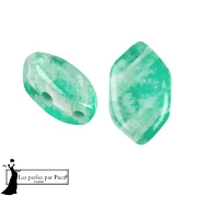 Perles en verre Paros® par Puca® 7x4 mm - Silver Foil Emerald x10g