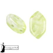 Perles en verre Paros® par Puca® 7x4 mm - Silver Foil Green x10g
