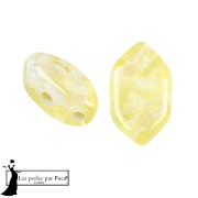 Perles en verre Paros® par Puca® 7x4 mm - Silver Foil Lime x10g