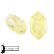Perles en verre Paros® par Puca® 7x4 mm - Silver Foil Lime x10g