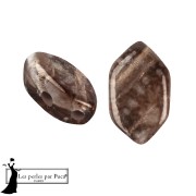 Perles en verre Paros® par Puca® 7x4 mm - Silver Foil Maroon x10g