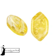 Perles en verre Paros® par Puca® 7x4 mm - Silver Foil Topaz x10g